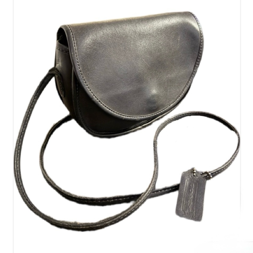 COACH Genuine Vintage Casey Black Leather Crossbody Bag